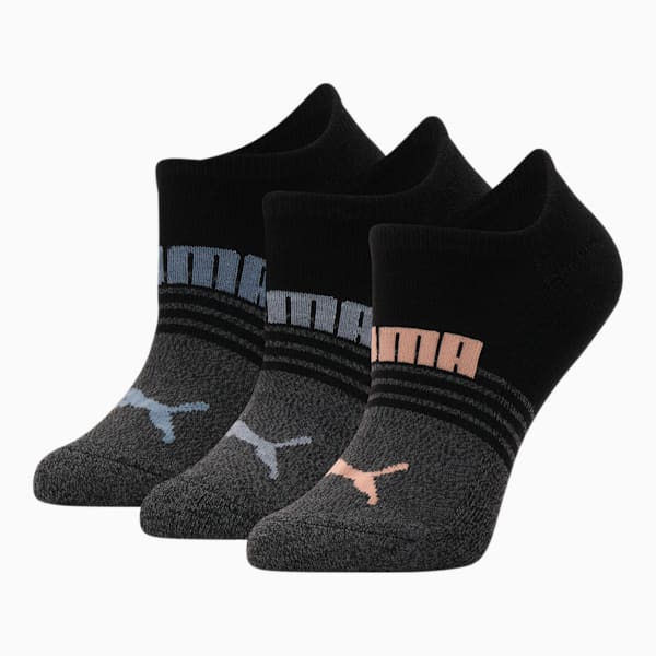 Half-Terry No-Show Women's Socks [3 Pack], BLACK, extralarge